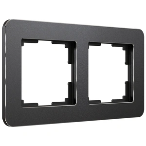 Изображение Рамка на 2 поста Platinum черный алюминий W0022608