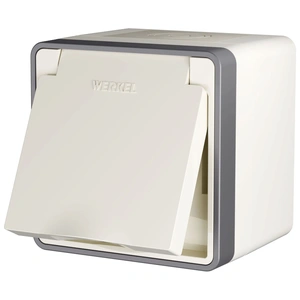 Изображение Розетка влагозащ. с зазем. с защит. крышкой и шторками Gallant (слоновая кость) W5071203