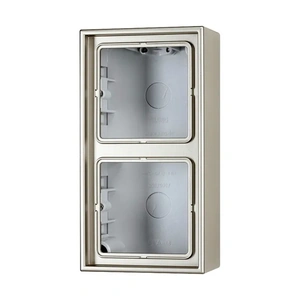 Изображение Накладная коробка c рамкой на 2 поста LS 990 алюминий AL2582A-L Jung