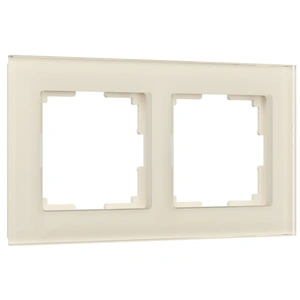 Изображение Рамка на 2 поста (молочный, стекло) W0021141