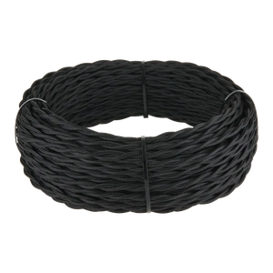 Изображение Ретро кабель витой 2х1,5 (черный) 50 м W6452508