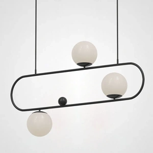 Изображение Подвесной Реечный Светильник Hoop L90 Черный By Imperiumloft