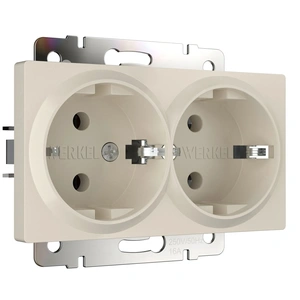 Изображение Розетка двойная с заземлением (айвори матовый) W1172062