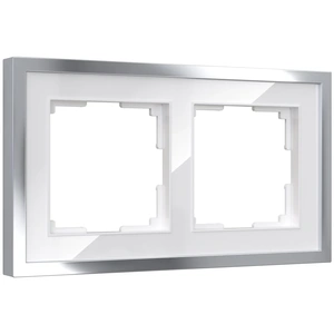 Изображение Рамка на 2 поста Baguette (белый/серебро) W0022850
